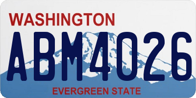 WA license plate ABM4026