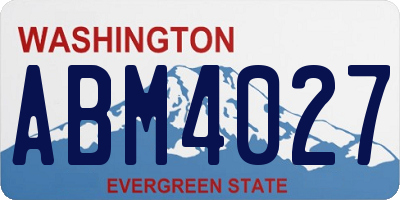 WA license plate ABM4027