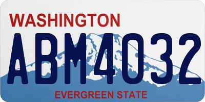 WA license plate ABM4032