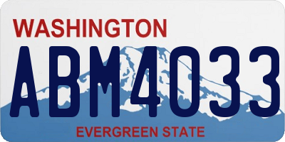WA license plate ABM4033