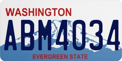 WA license plate ABM4034