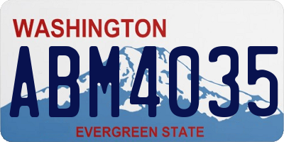 WA license plate ABM4035