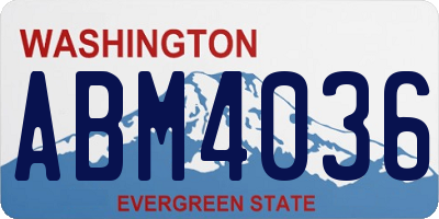 WA license plate ABM4036