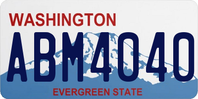 WA license plate ABM4040