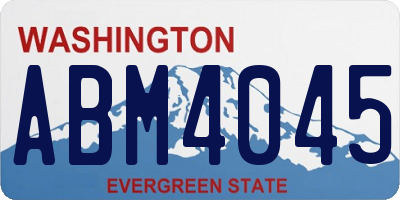 WA license plate ABM4045