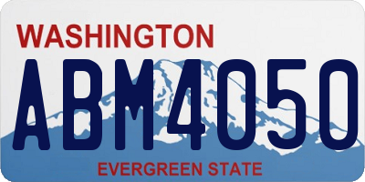 WA license plate ABM4050