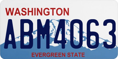 WA license plate ABM4063