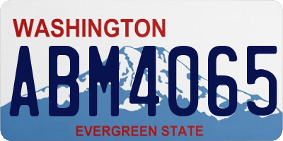 WA license plate ABM4065