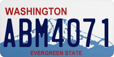 WA license plate ABM4071