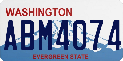 WA license plate ABM4074