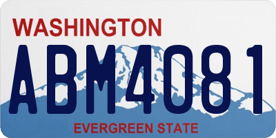 WA license plate ABM4081