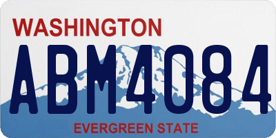 WA license plate ABM4084