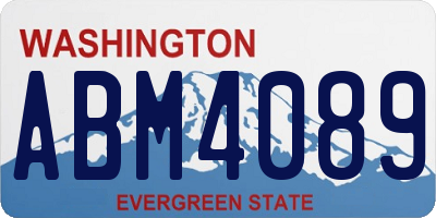 WA license plate ABM4089