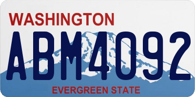 WA license plate ABM4092