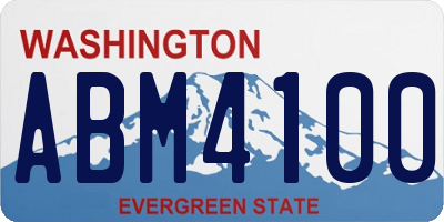 WA license plate ABM4100