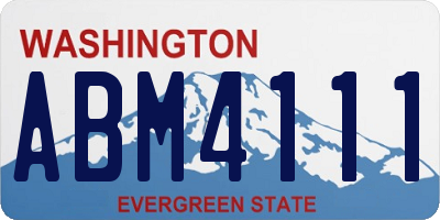 WA license plate ABM4111