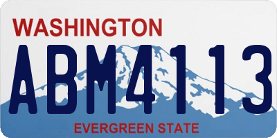 WA license plate ABM4113