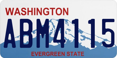 WA license plate ABM4115