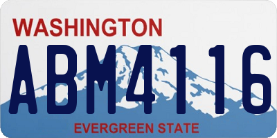 WA license plate ABM4116
