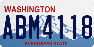 WA license plate ABM4118