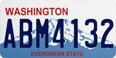 WA license plate ABM4132