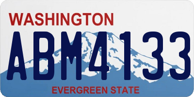 WA license plate ABM4133