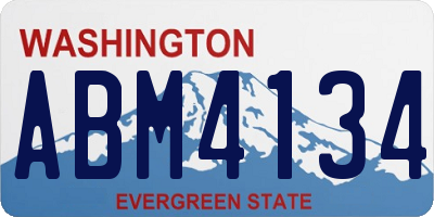 WA license plate ABM4134