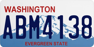 WA license plate ABM4138