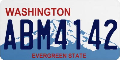 WA license plate ABM4142