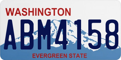 WA license plate ABM4158