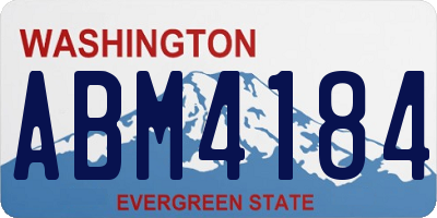 WA license plate ABM4184