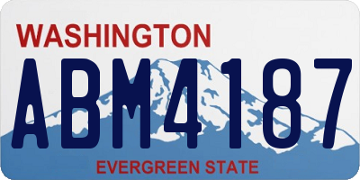 WA license plate ABM4187