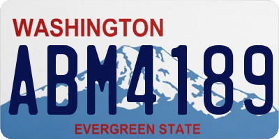 WA license plate ABM4189