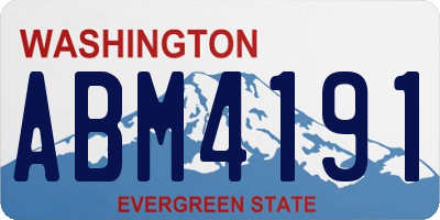 WA license plate ABM4191