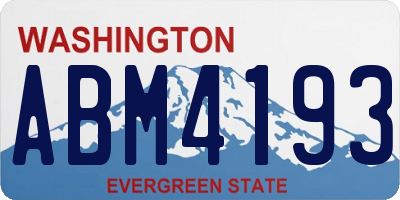 WA license plate ABM4193