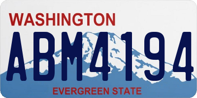 WA license plate ABM4194