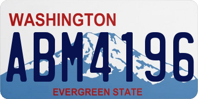 WA license plate ABM4196