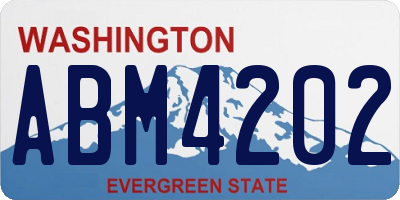 WA license plate ABM4202