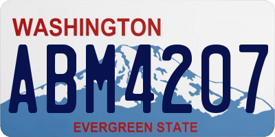 WA license plate ABM4207