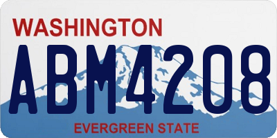 WA license plate ABM4208