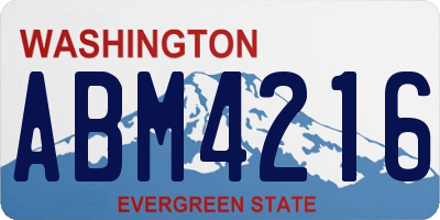 WA license plate ABM4216