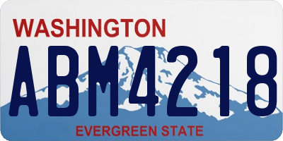 WA license plate ABM4218