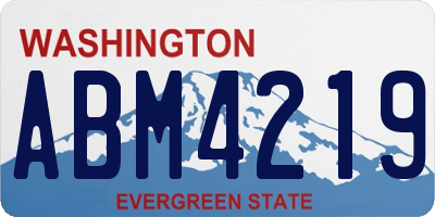 WA license plate ABM4219