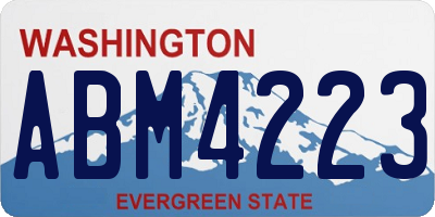 WA license plate ABM4223