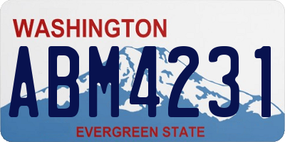 WA license plate ABM4231