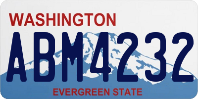 WA license plate ABM4232