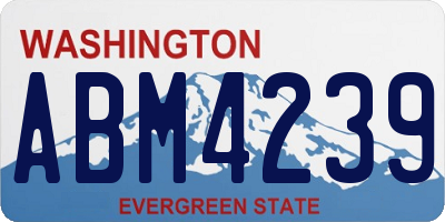 WA license plate ABM4239