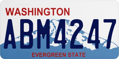 WA license plate ABM4247