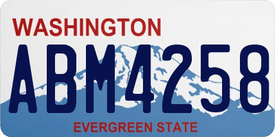 WA license plate ABM4258