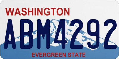 WA license plate ABM4292